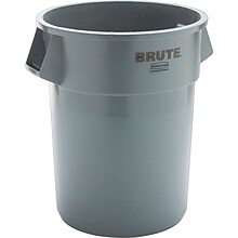 Rubbermaid Brute Vented Trash Can Receptacle without Lid, 55-Gallons, Gray (FG265500GRAY)