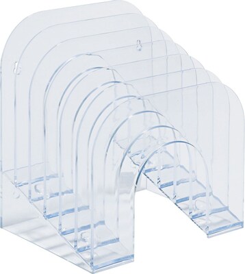Rubbermaid Optimizers™ Jumbo Incline Sorter, 6 Compartments, Clear, 7 3/8H x 9 3/8W x 10 1/2D