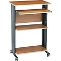 Safco® Fixed Height Stand Up Computer Workstation, Oak