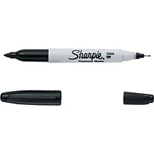 Sharpie Permanent Marker, Twin Tip, Black (32001)