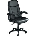 Safco Big & Tall Executive Leather Chair with Upholstered Arms, Black