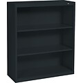 Tennsco Metal 3-Shelf Bookcase, 40 x 34.5 x 13.5, Black (100615)