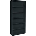 Tennsco 6-Shelf 78H Metal Bookcase, Black (BC18-72- BLK)