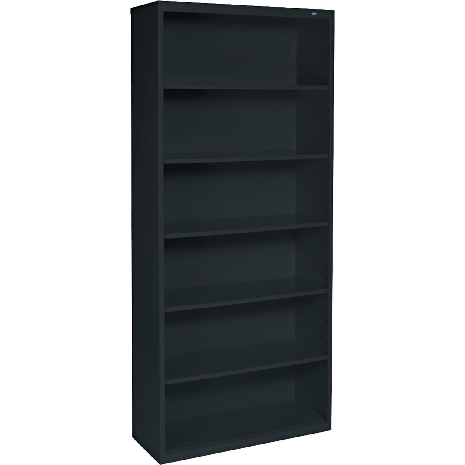 Tennsco 6-Shelf 78H Metal Bookcase, Black (BC18-72- BLK)