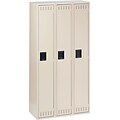 Tennsco Heavy Gauge Steel Single Tier Lockers, 3 Wide, Sand (STS121872CSD)