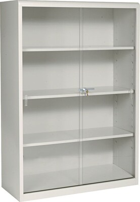 Tennsco® Executive Steel Bookcases, With Glass Doors, Putty
