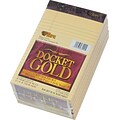 Docket® Gold Notepad, Canary, 20 lb, Rigid Back, 50 Sheets/Pad, 12 Pads/Pack, 5 x 8