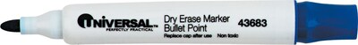 Universal Dry Erase Marker, Bullet-Tip, Blue Ink