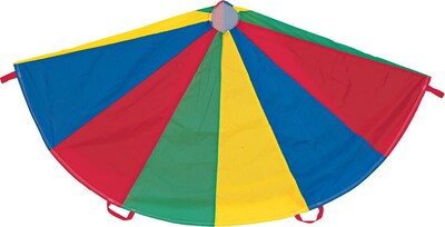 Champions Nylon Parachute with 12 Handles, Multicolored, 12 Diameter