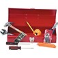 Great Neck® Professional-Quality Tools, 16-Piece Light Duty Office Tool Kit, Red Metal Box