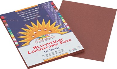 SunWorks® Construction Paper, 9x12, Dark Brown, 50 Sheets