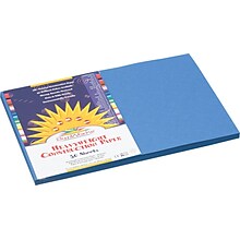 Pacon SunWorks 12 x 18 Construction Paper, Blue, 50 Sheets/Pack (P7407-0001)