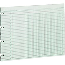 Wilson Jones Columnar Sheets, Ledger Paper, Ruled, 30 Lines, 6 Columns, Green Paper, 9 1/4 x 11 7/8