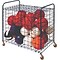 Lockable Ball Storage Cart with Hinged Cover, Holds up to 24 Assorted Balls (CHULFX)