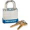 Master Lock® Four-Pin Tumbler Laminated Steel Lock, 2 Wide, Silver/Blue, Two Keys