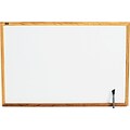 Quartet Standard Melamine Dry-Erase Whiteboard, Oak Frame, 3 x 2 (S573)