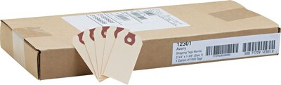 Avery Unstrung Shipping Tags, 2-3/4 x 1-3/8, Manila, 1,000 Tags/Box (12301)