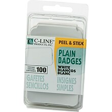 C-Line Plain Name Badge, 3 1/2 x 2 1/4, White, 100/Box (92277)