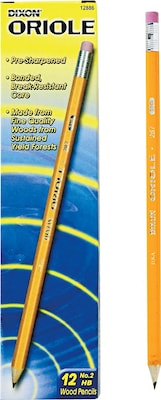 Dixon Oriole Pre-Sharpened Wooden Pencil, 2mm, #2 Soft Lead, Dozen (12886)