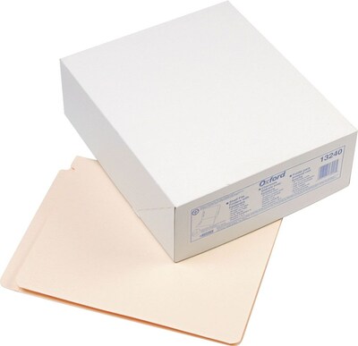 Laminated Spine End Tab Folder With 2 Fasteners, 14 Pt Manila, Letter Size, 50/Box (13240)