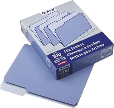 Oxford Reinforced File Folder, 1/3-Cut Tab, Letter Size, Lavender, 100/Box (152 1/3 LAV)