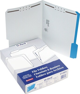 Pendaflex Reinforced Top Fastener Folders, 1/3 Cut, Letter, Blue, 50/Box (21301)
