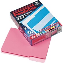 Pendaflex Interior Folder, Pink, LETTER-size Holds 8 1/2 x 11, 100/Bx