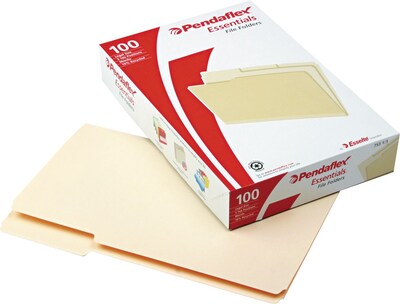 Pendaflex File Folder, 1/3 Tab Cut, Manila, Legal Size, 100/Box