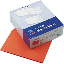 Pendaflex Heavy Duty End Tab File Folder, Straight Cut, Letter Size, Orange, 100/Box (H110DOR)