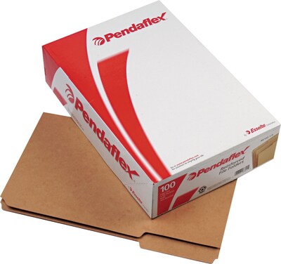 Pendaflex Two-Ply Dark Kraft File Folders, 1/3 Cut, Top Tab, Brown, LEGAL-size Holds 8 1/2 x 14, 1