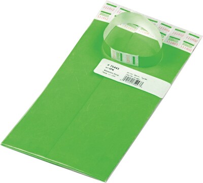 Advantus Sequentially Numbered Crowd Control Wristbands, Green, 100/Pack (75443)