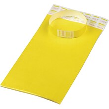 Advantus Sequentially Numbered Crowd Control Wristbands, Yellow, 100/Pack (AVT75444)