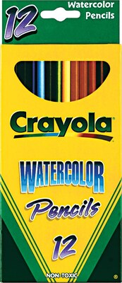 Crayola Watercolor Colored Pencils, Assorted Colors, 12/Box (68-4302)