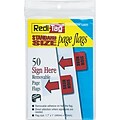 Redi-Tag® 1 Flags, Sign Here, Red, 50 Flags/Pack
