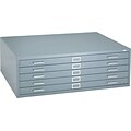 Safco® Versatile Steel Flat Files, 5-Drawers: 43x32, 16-1/2Hx46-3/8Wx35-3/8D, Grey