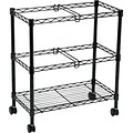 Safco 2-Shelf Metal Mobile File Cart with Swivel Wheels, Black (5278BL)