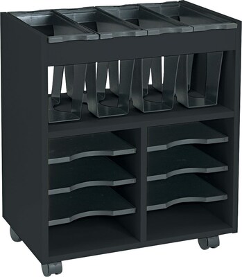 Safco Mobile 6-Shelf File Cart with Swivel Wheels, Black Particle Board (5390BL)