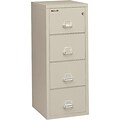 FireKing 2 Hour Rated 4-Drawer Vertical File Cabinet, Locking, Legal, Parchment, 32.06 (4-2157-2PA)