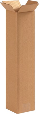 4 x 4 x 18 Shipping Boxes, 32 ECT, Brown, 25/Bundle (4418)