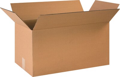 24Lx12Wx12H(D) Single-Wall Heavy Duty Corrugated Boxes; Brown, 25 Boxes/Bundle