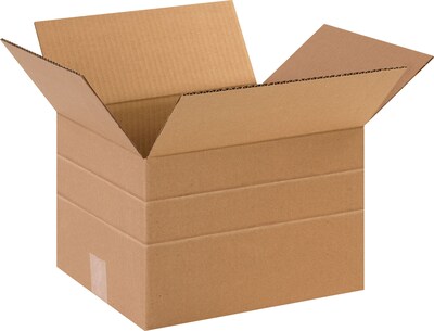 12 x 10 x 8 Multi-Depth Shipping Boxes, Brown, 25/Bundle (MD12108)