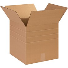 SI Products 14 x 14 x 14 Multi-Depth Shipping Boxes, 32 ECT, Kraft, 25/Bundle (BS141414MD)