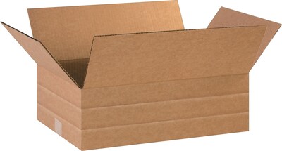 16 x 12 x 6 Multi-Depth Shipping Boxes, 32 ECT, Brown, 25/Bundle (MD16126)
