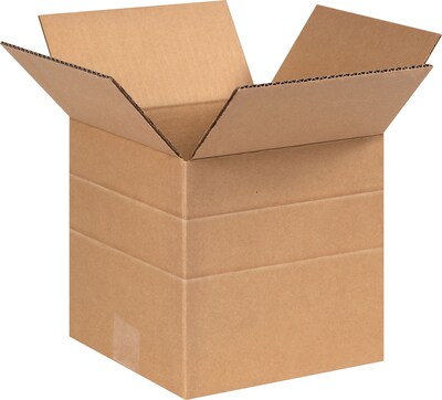 8 x 8 x 8 Multi-Depth Shipping Boxes, Brown, 25/Bundle (MD888)