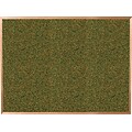Best-Rite Green Splash Cork Bulletin Board, Oak Finish Frame, 3 x 2