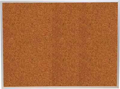 Best-Rite Red Splash Cork Bulletin Board, Aluminum Trim Frame, 4 x 4