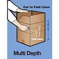 SI Products 14 x 14 x 14 Multi-Depth Shipping Boxes, 32 ECT, Kraft, 25/Bundle (BS141414MD)