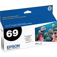 Epson T69 Black Standard Yield Ink Cartridge, 2/Pack