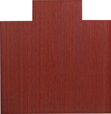 Anji Mountain Standard Bamboo Roll-Up Chairmat, Rectangular, 55"x57", Dark Cherry