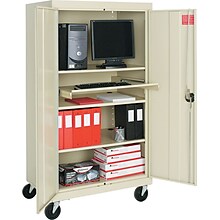 Alera® Mobile Storage Cabinet, Putty, 3-Shelf, 66H x 36w x 24D